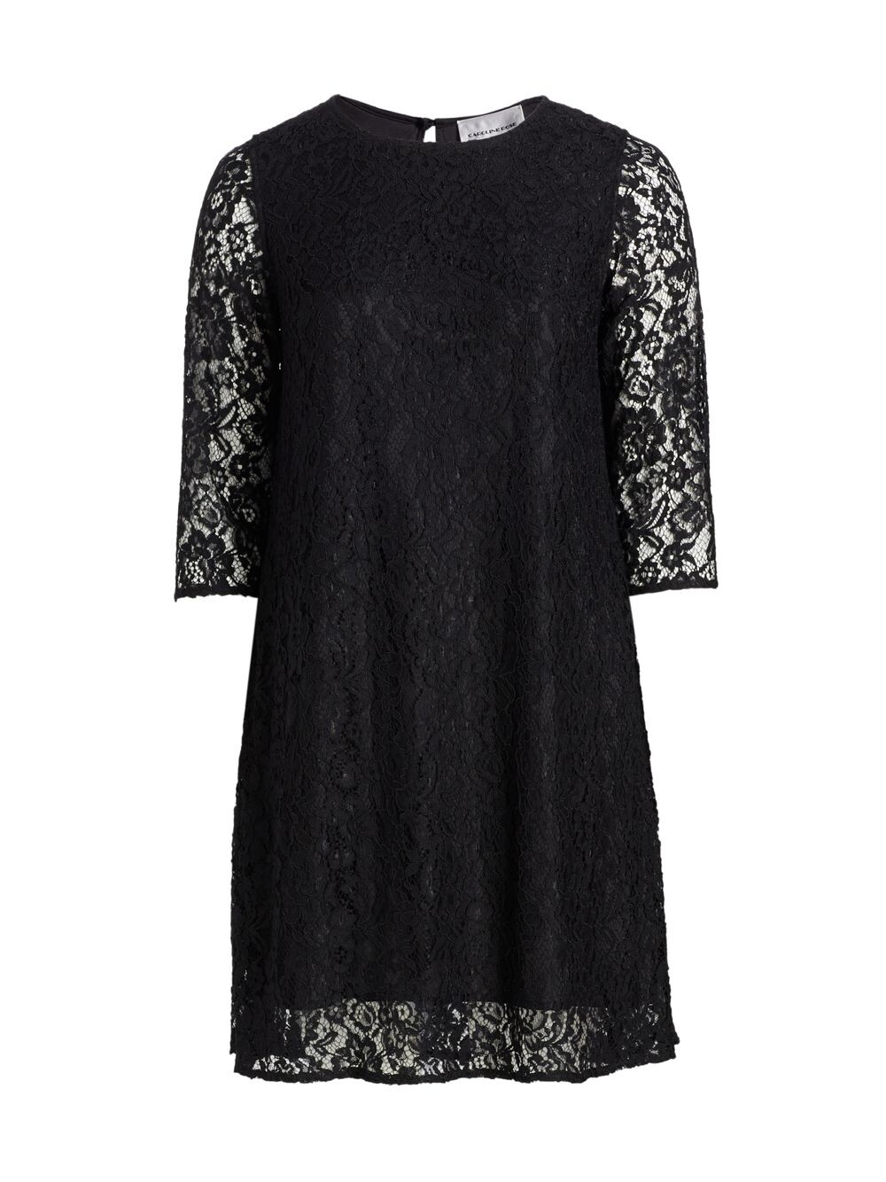 

Кружевное платье миди из матового крепа Flora Caroline Rose, Plus Size, черный