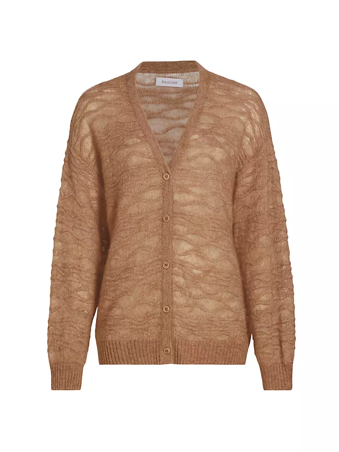 

Кардиган из смеси альпаки Novelty Stitch Naadam, цвет camel