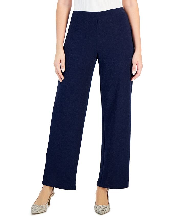 

Блестящие трикотажные брюки Petite JM Collection, синий