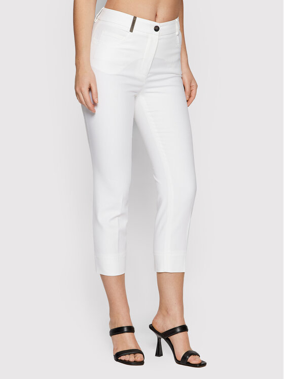 Тканевые брюки стандартного кроя Peserico, белый тканевые брюки стандартного кроя peserico бежевый