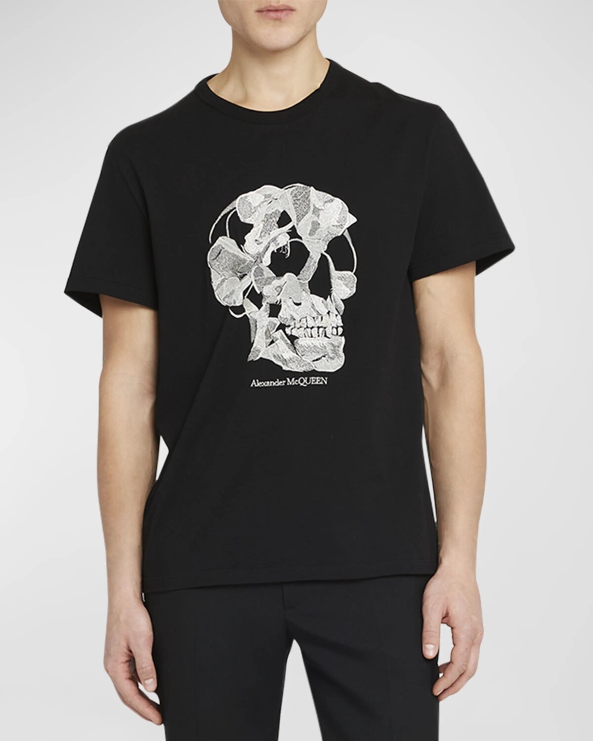 

Мужская футболка с принтом черепа Alexander McQueen, цвет Black