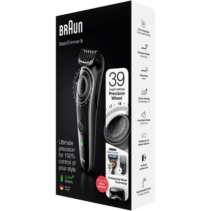 

Триммер для бороды с бритвой Gillette Fusion5 Proglide, черный, Braun