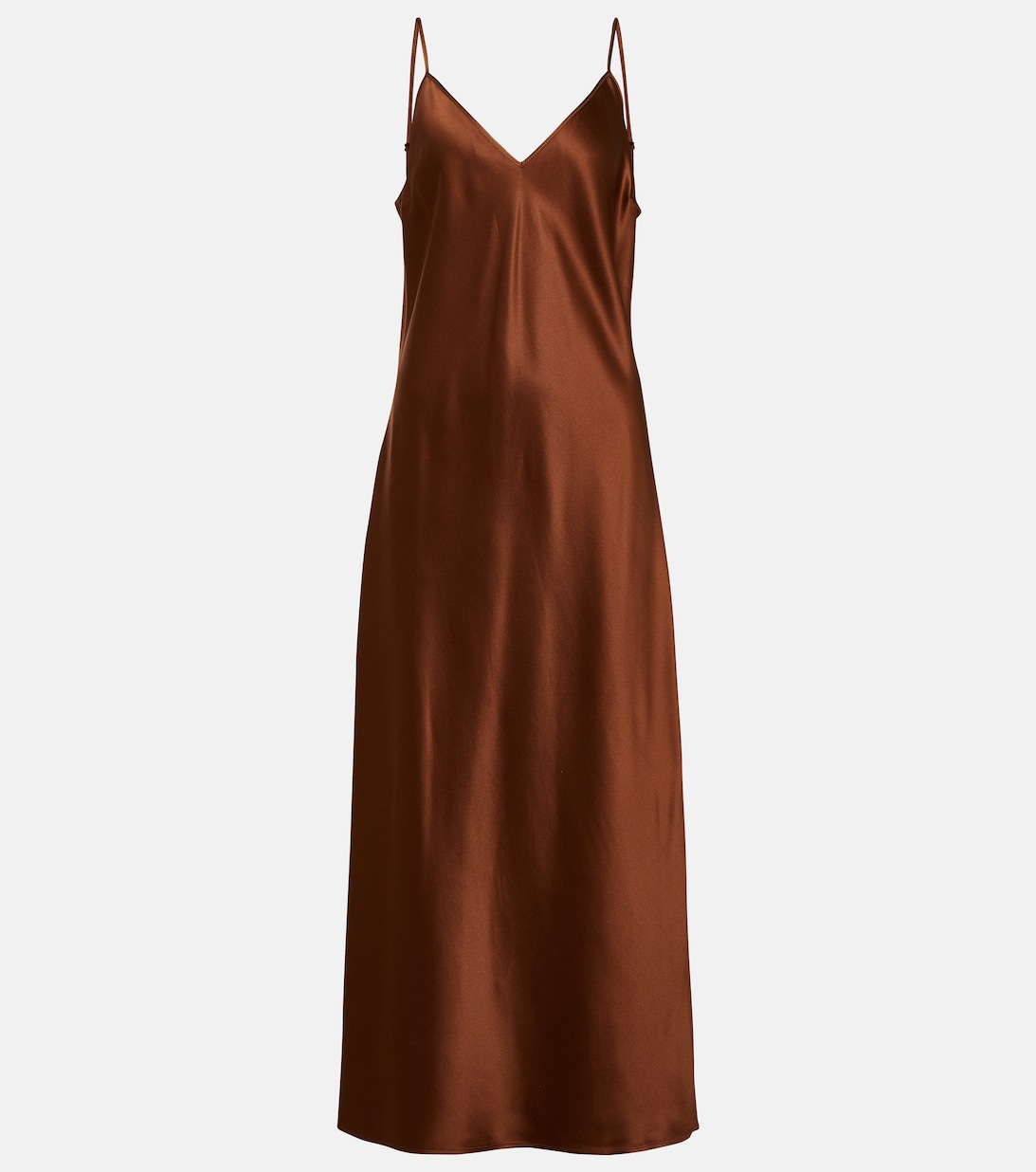 Платье миди Clea из шелкового атласа JOSEPH, коричневый