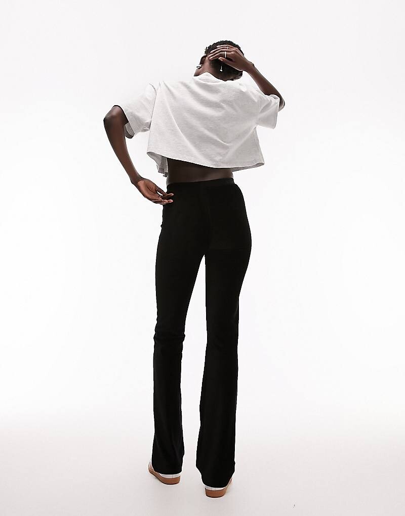 

Черные вельветовые расклешенные брюки Topshop Tall