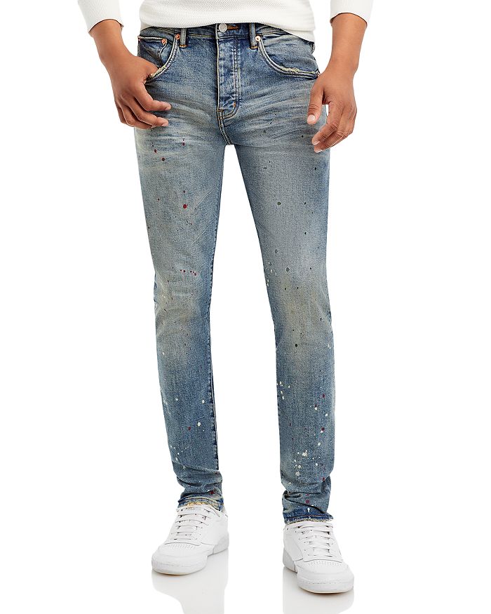 Пятнистые джинсы цвета индиго Purple Brand ripndip spotted