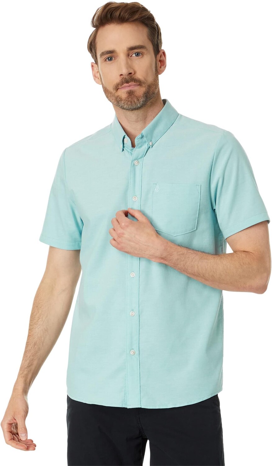 

Рубашка Everett Oxford Short Sleeve Volcom, цвет Coastal Blue