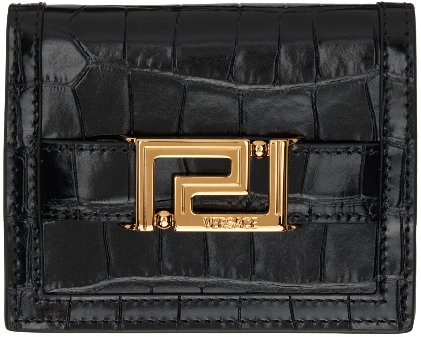 

Черный Кошелек Greca Goddess под крокодила Черный/золотой Versace