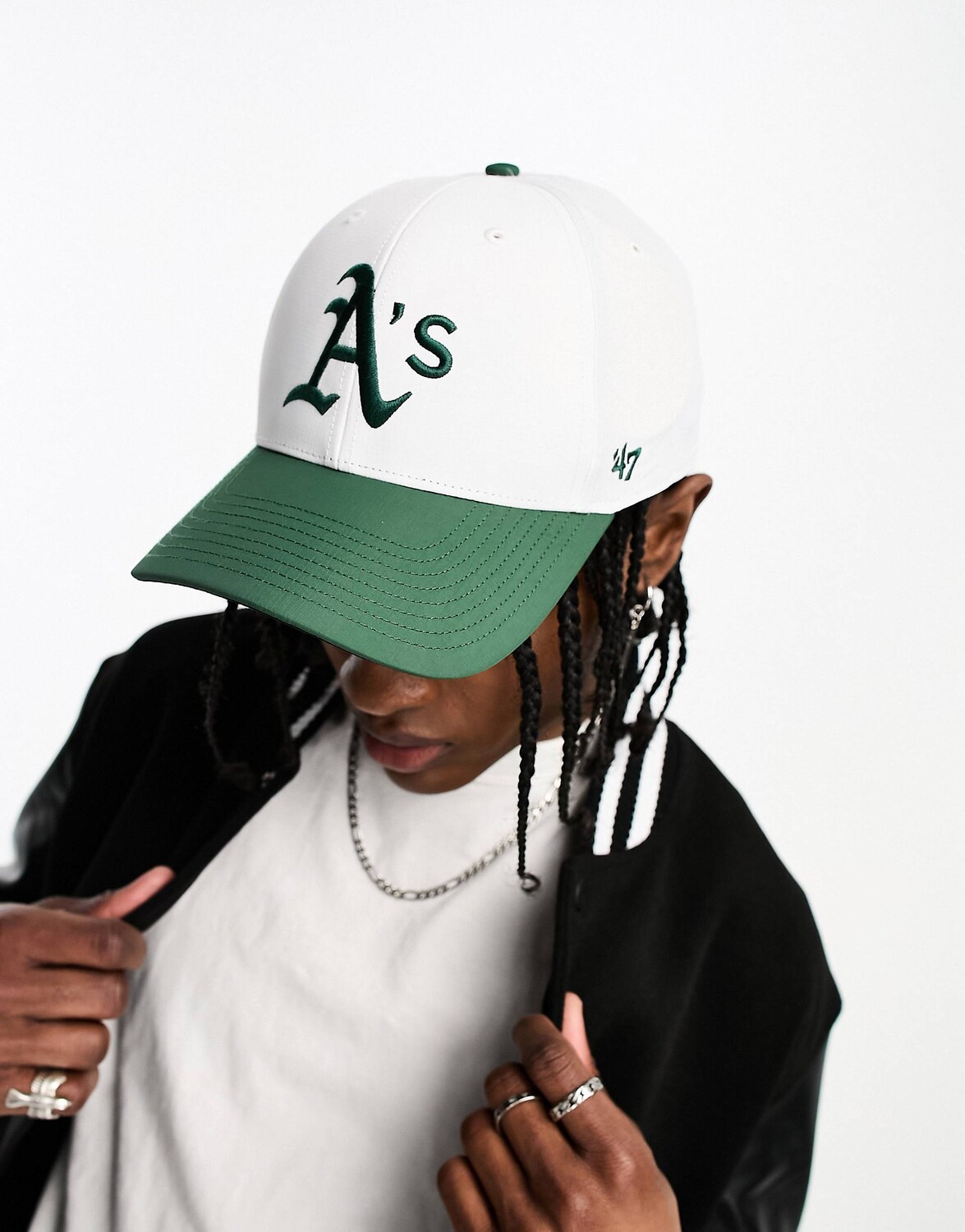 

Бело-зеленая бейсболка 47 Brand MLB Oakland Athletics