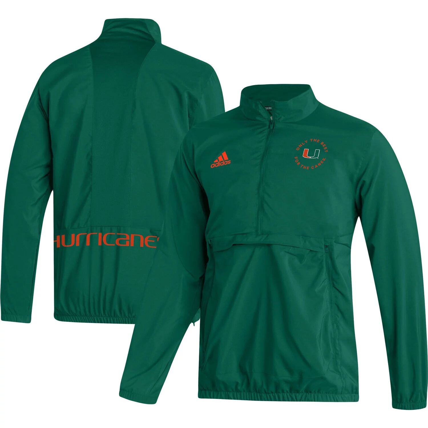 

Мужская зеленая куртка на молнии Miami Hurricanes AEROREADY adidas, Зеленый