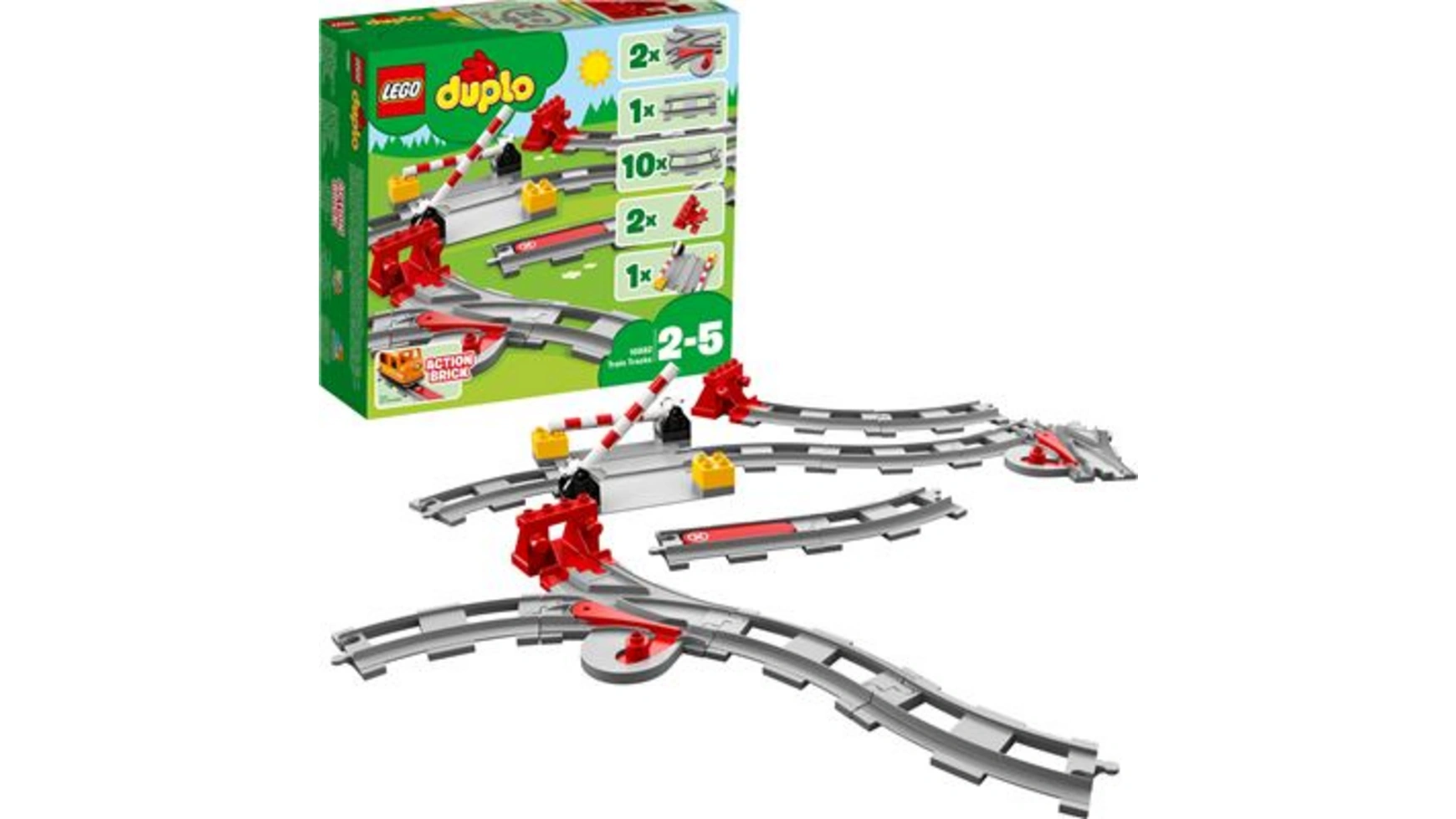 Lego DUPLO Железнодорожные пути lego classic белая строительная пластина опорная плита для наборов lego 32x32