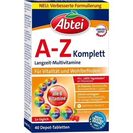 

AZ Complete долгосрочные мультивитамины 40 таблеток депо, Abtei