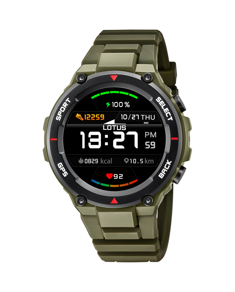 Умные часы из зеленой резины 50024/3 LOTUS, зеленый умные часы с сенсорным экраном 2021 дюйма мужские спортивные водонепроницаемые умные часы с bluetooth женские часы с функцией звонка для iphone ios