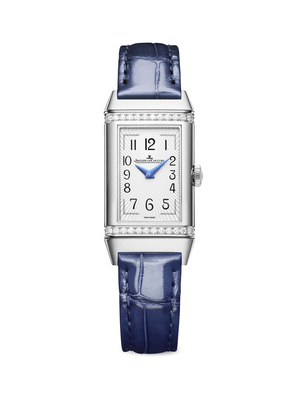 

Реверсивные часы Reverso One Duetto из нержавеющей стали, бриллиантов и кожи Jaeger-LeCoultre, нави