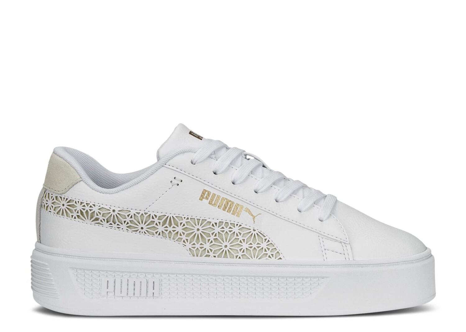 

Кроссовки Puma Wmns Smash Platform V3 'Laser Cut - White Pristine Gold', белый