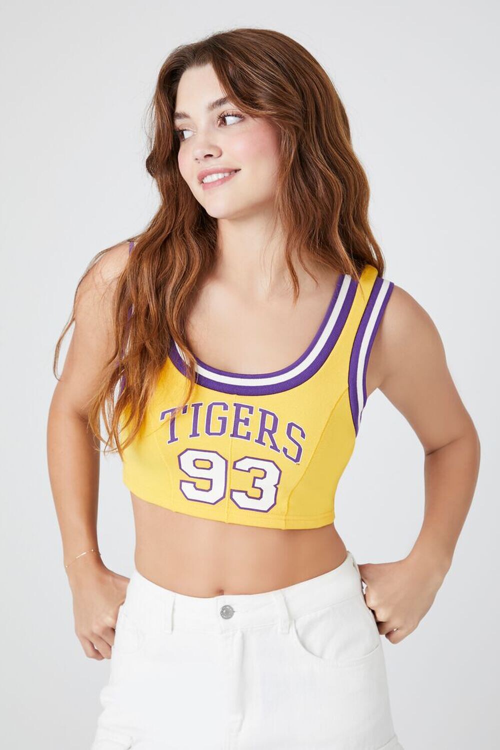 

Бюстье-бралетт Tigers 93 с графическим принтом Forever 21, желтый