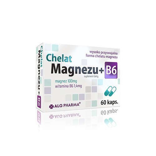 Alg Pharma, Хелат магния + B6 – 60 капсул. allmax zmx2 хелат магния с улучшенной усвояемостью 90 капсул