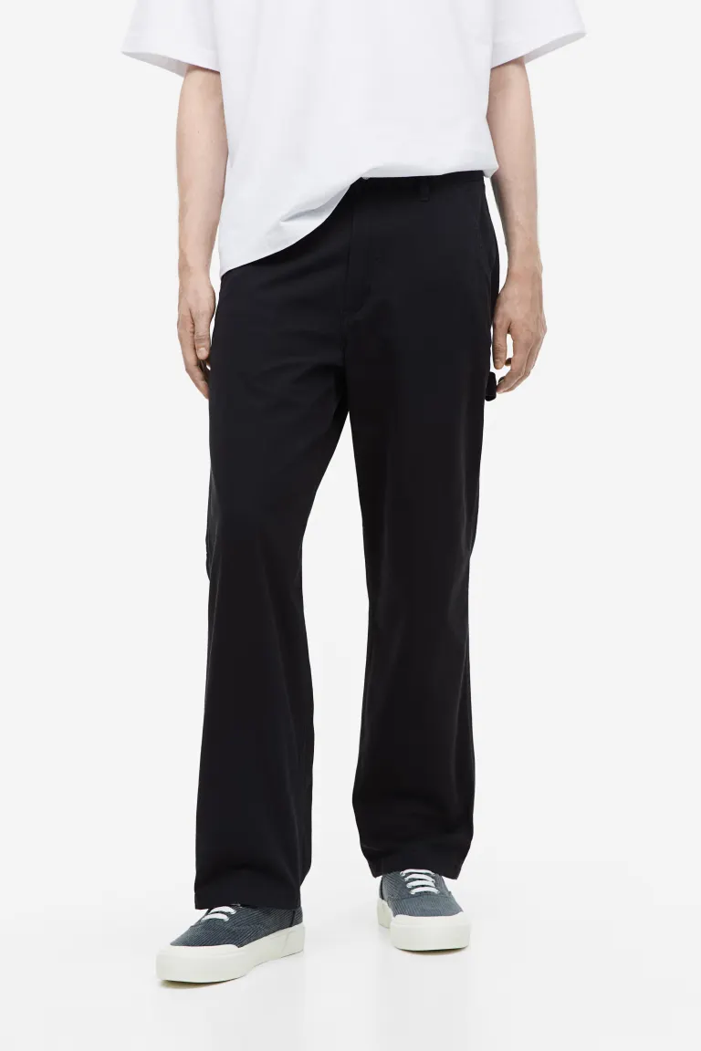

Рабочие брюки свободного кроя H&M, черный
