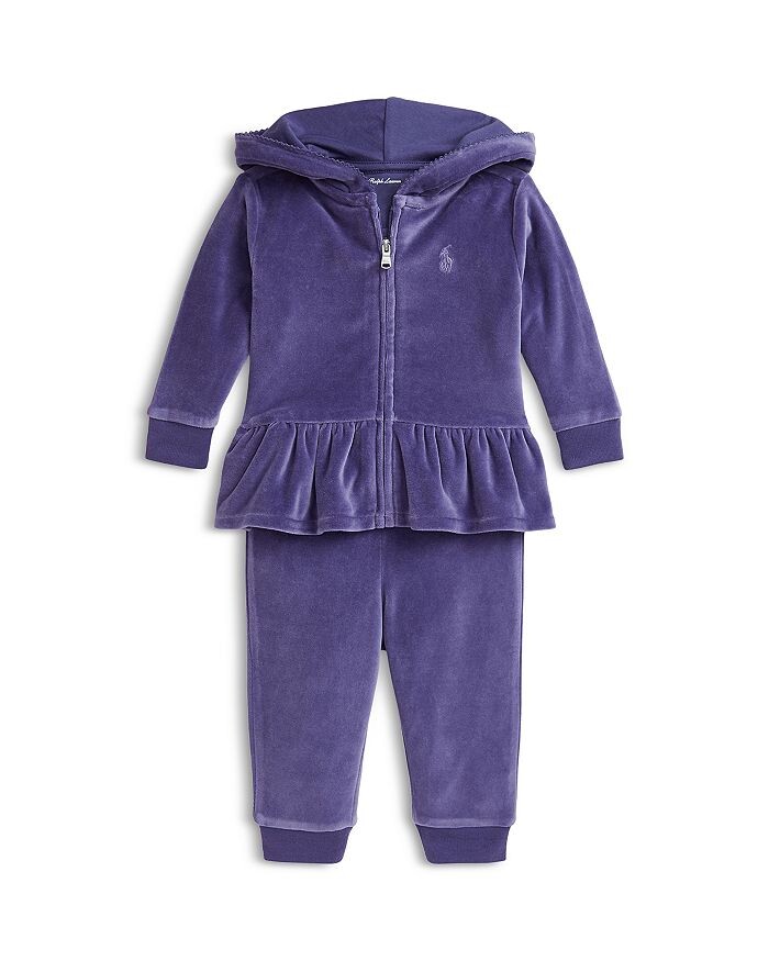 

Комплект из велюровой толстовки и брюк для девочек Polo Ralph Lauren — для малышей, фиолетовый