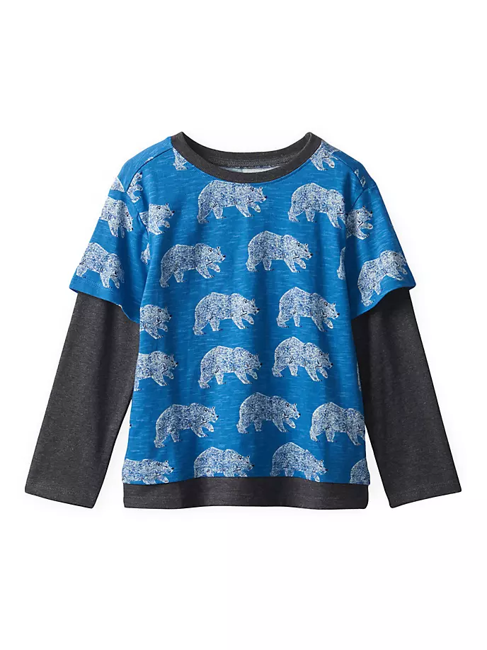 

Футболка Wild Bear Fooler для маленьких мальчиков и мальчиков Hatley, синий