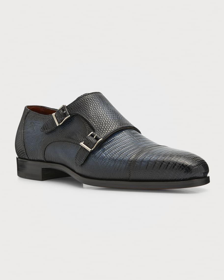 

Мужские мокасины Lizard с двумя ремешками Monk Magnanni