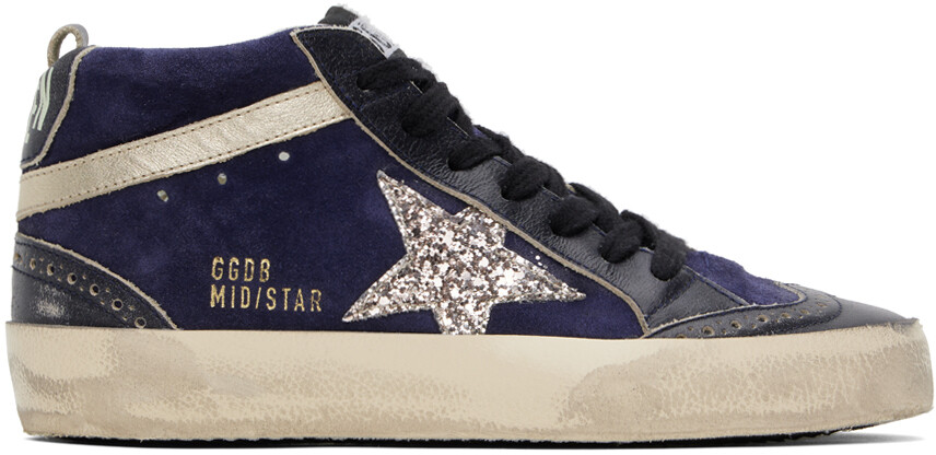

Темно-синие кроссовки Mid Star Golden Goose, Синий, Темно-синие кроссовки Mid Star Golden Goose