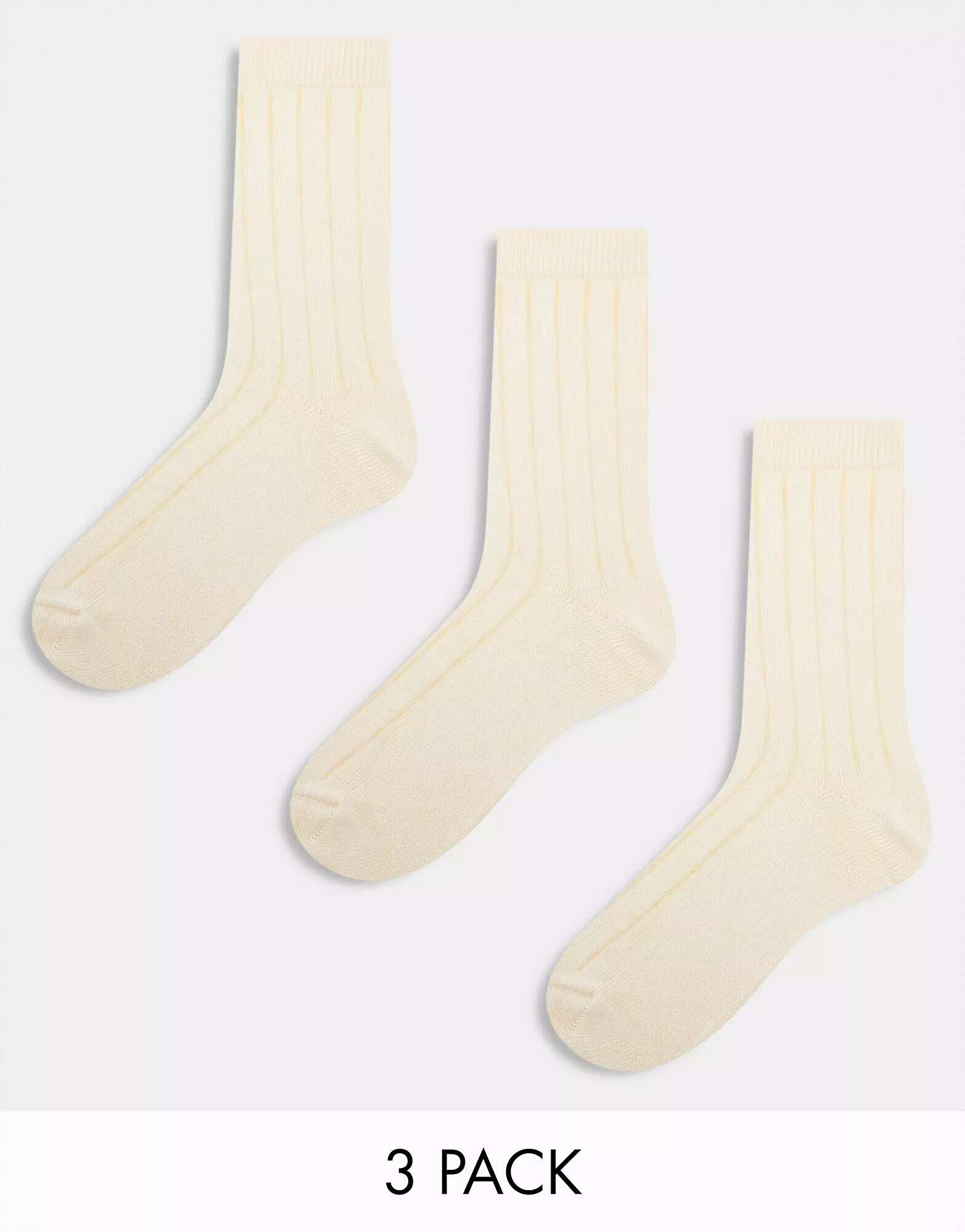 Три пары темно-зеленых носков в рубчик ASOS