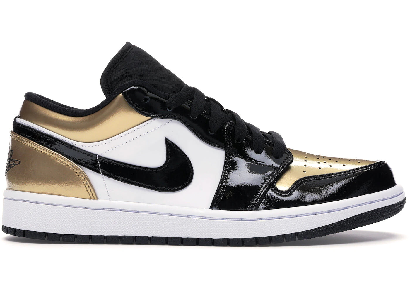 

Кроссовки Nike Air Jordan 1 Low, золотой металлик / черно-белый