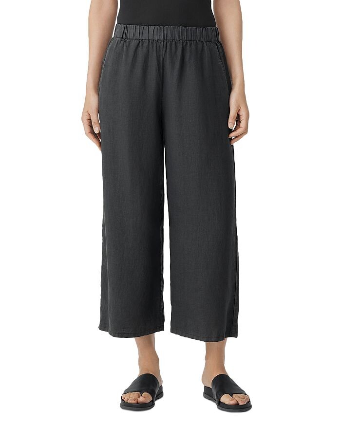 

Широкие укороченные брюки из органического льна Eileen Fisher Petites