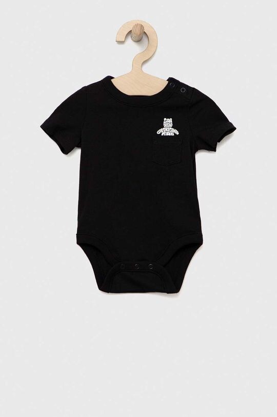 

Хлопковое боди для новорожденных Gap, черный