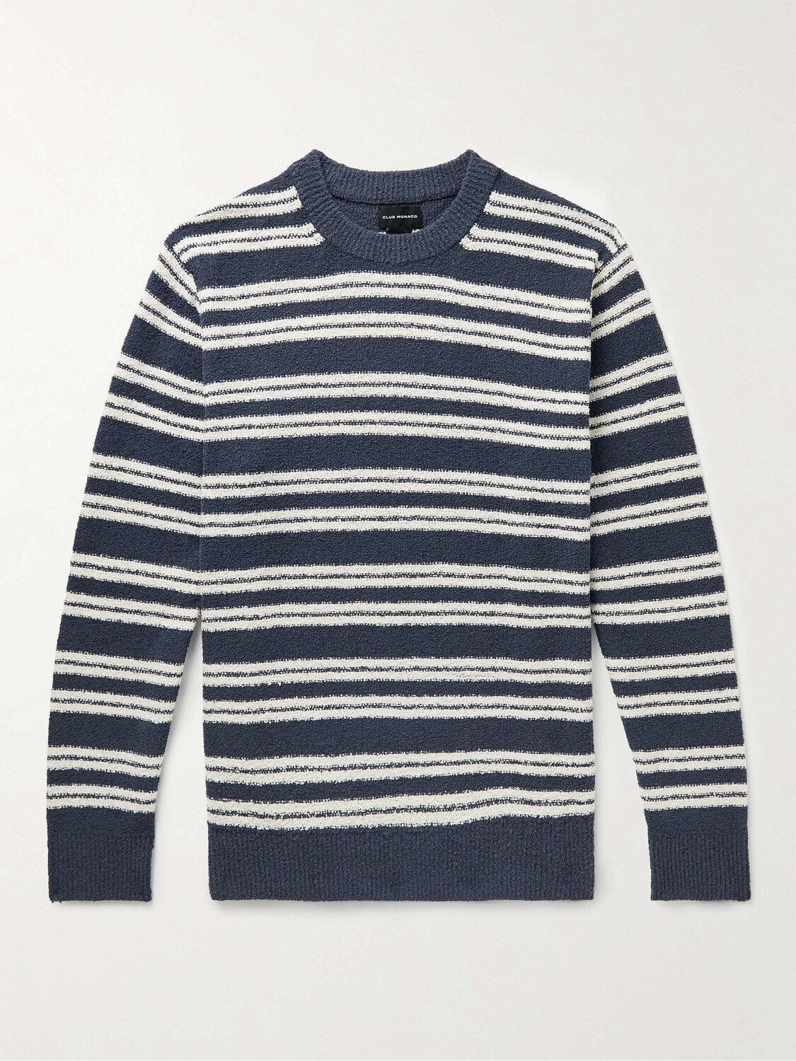 

Свитер из смесового хлопка в полоску из букле CLUB MONACO, синий