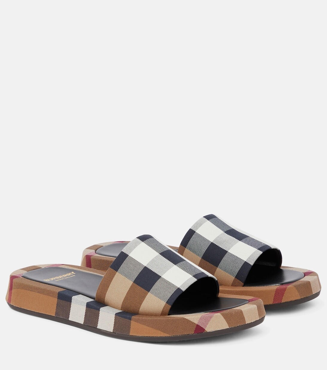 

Хлопковые шлепанцы в клетку Burberry, коричневый