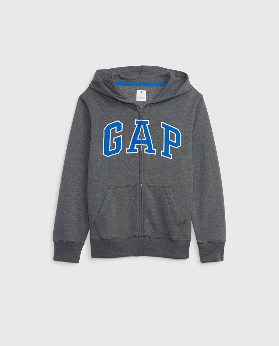 Серая толстовка для мальчика с логотипом Gap, серый толстовка для мальчика gap серый