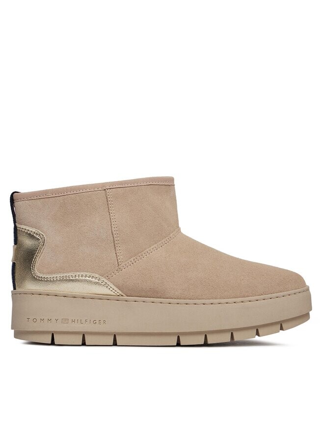 

Снегоступы Metallic Suede Snowboot Tommy Hilfiger, бежевый