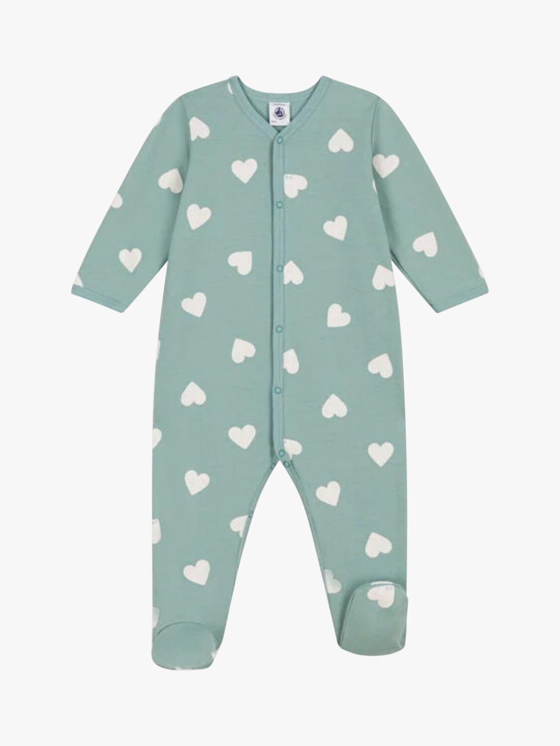 

Детский комбинезон с принтом в виде сердечек Petit Bateau, пол/лавина