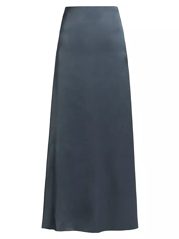 Атласная юбка-трапеция макси Fabiana Filippi, цвет petrolio