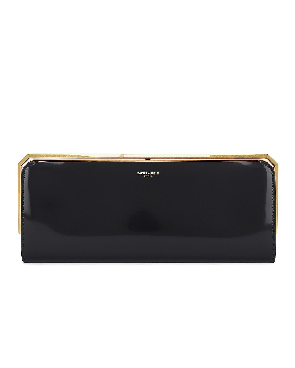 

Сумка Saint Laurent New Minaudiere Charniere Clutch, нуар