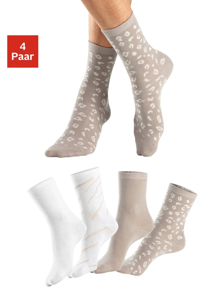 

Носки LASCANA, цвет 2x beige, 2x ecru
