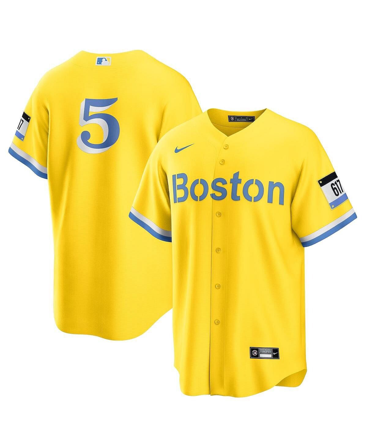 

Мужская футболка Enrique Hernandez Gold Boston Red Sox City Connect Replica Player Nike