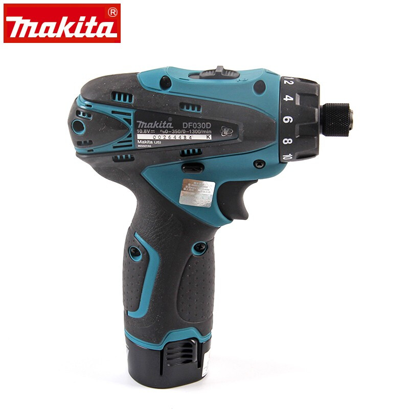 Дрель электрическая Makita DF030DWE с двумя аккумуляторами