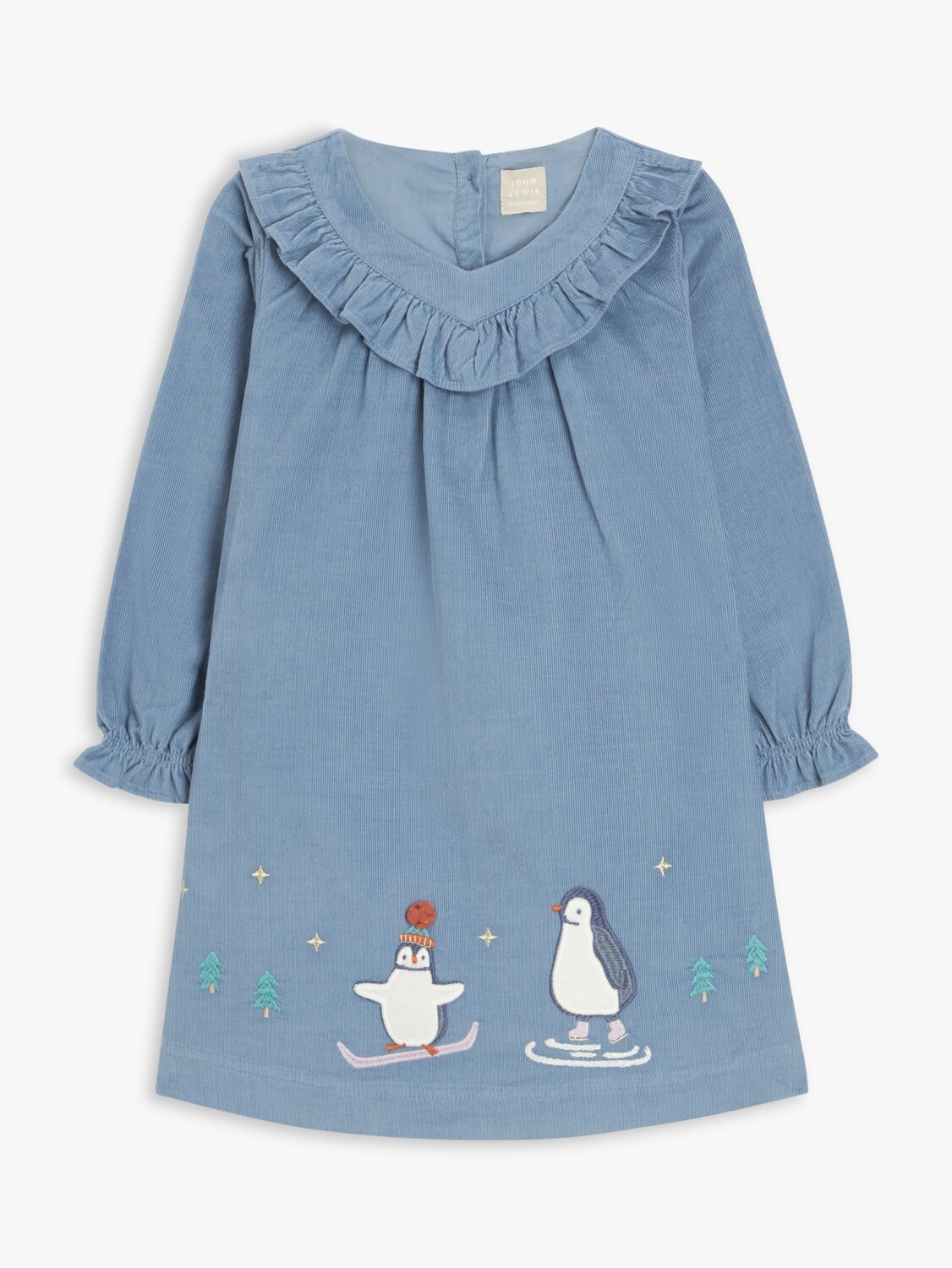 

Платье с вышивкой Baby Penguin и каймой John Lewis, синий
