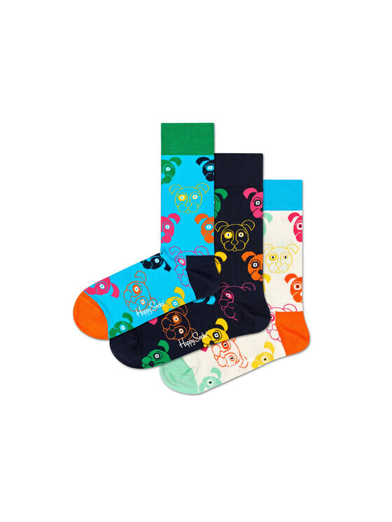 

Комплект из 3 высоких носков унисекс Happy Socks, мультиколор