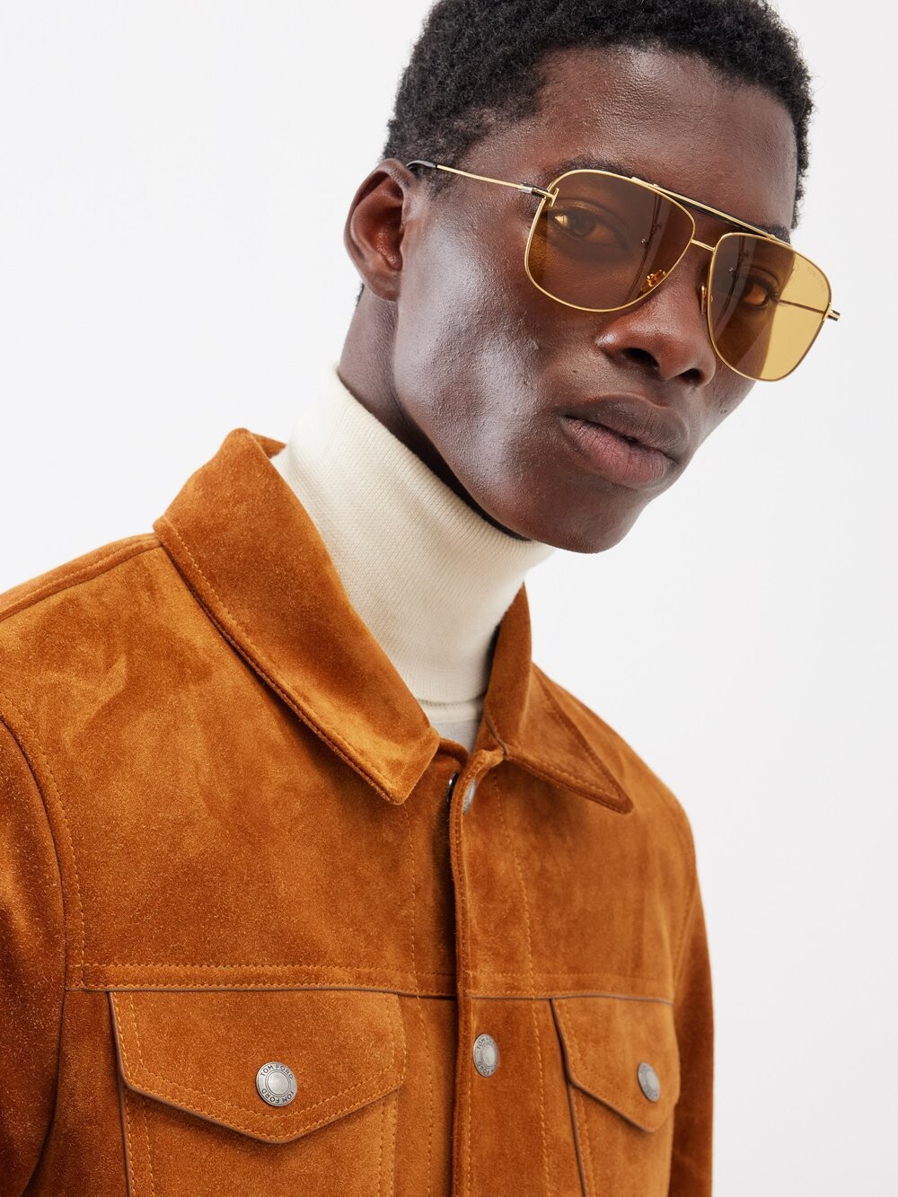 

Солнцезащитные очки-авиаторы jaden в металлической оправе Tom Ford, золото