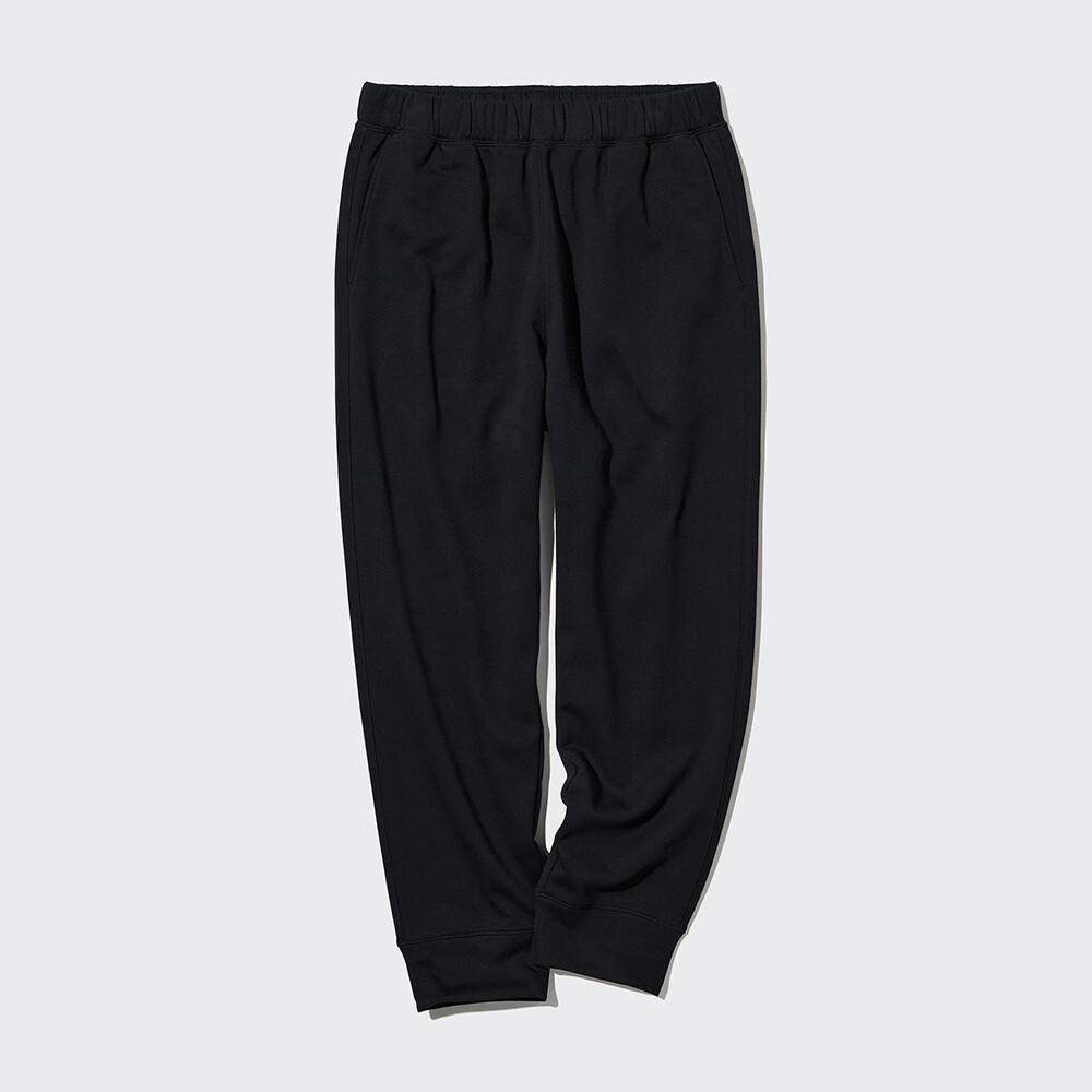 

Брюки Uniqlo из смесового хлопка на резинке и подкладкой из флиса, черный