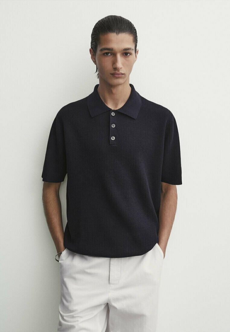 

Рубашка-поло Massimo Dutti, пестрый темно-синий
