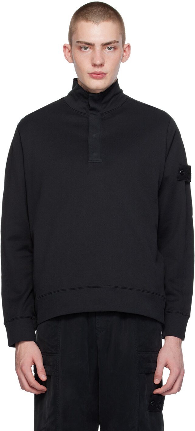 

Черный свитер с нашивками Stone Island, цвет Black