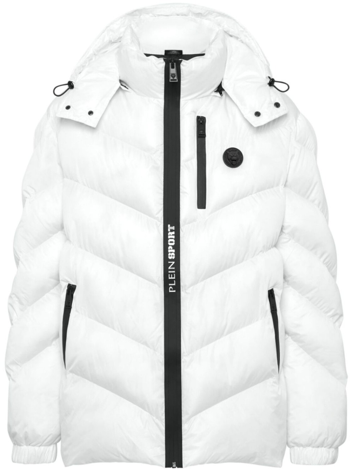 

Plein Sport пуховик с нашивкой-логотипом, белый