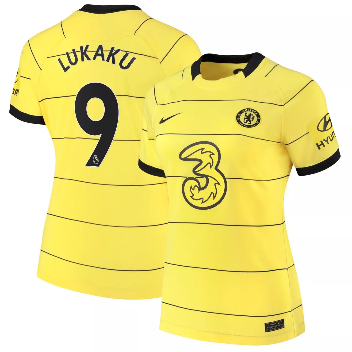 

Женская выездная футболка Nike Romelu Lukaku Yellow Chelsea 2021/22 Replica Player Nike