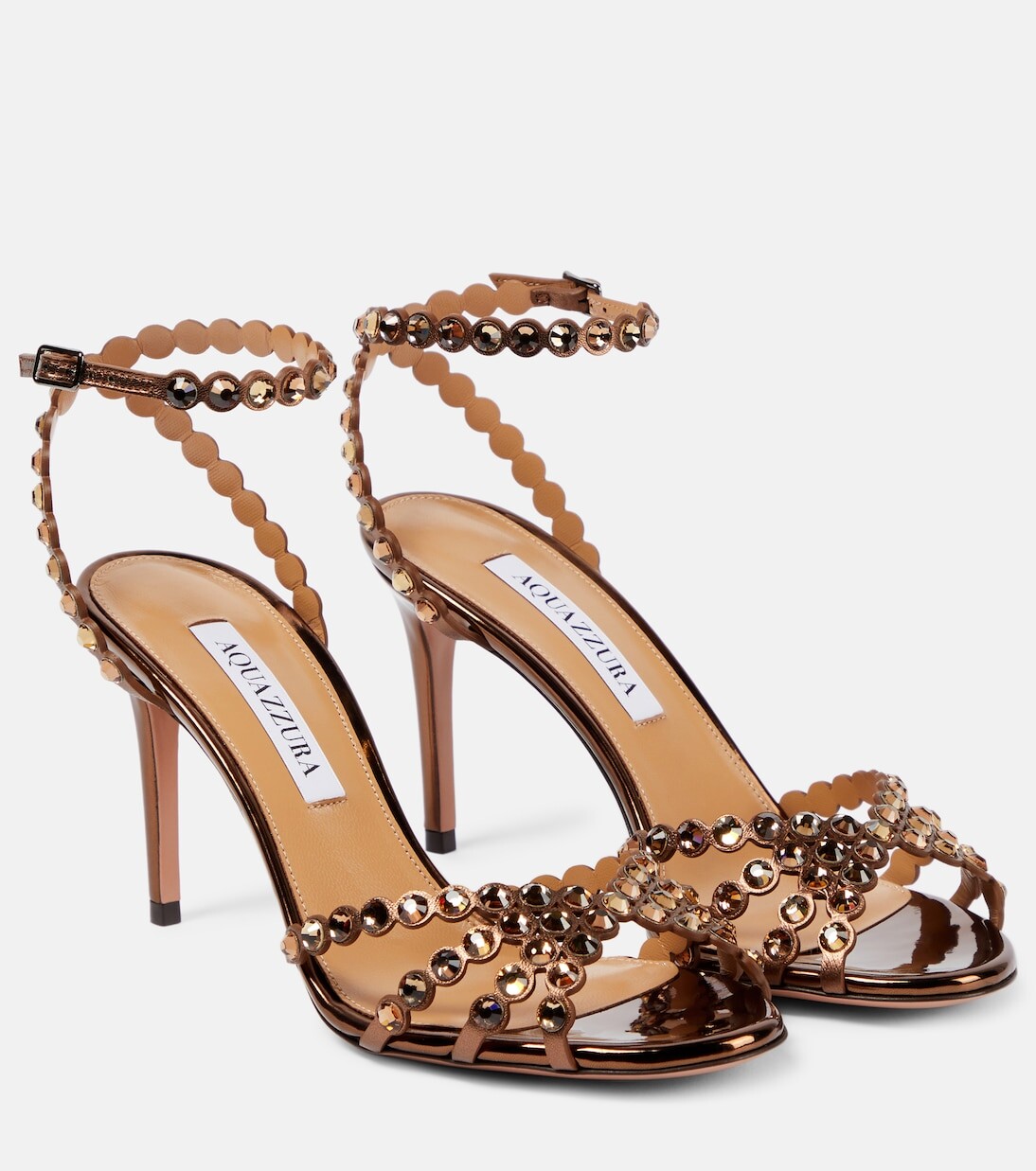 

Босоножки tequila 85 с декором Aquazzura, коричневый