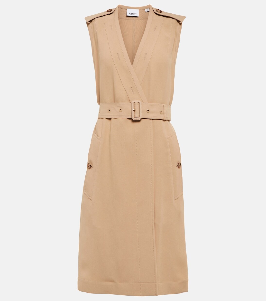 

Мини-платье Maddison с запахом и поясом BURBERRY, бежевый