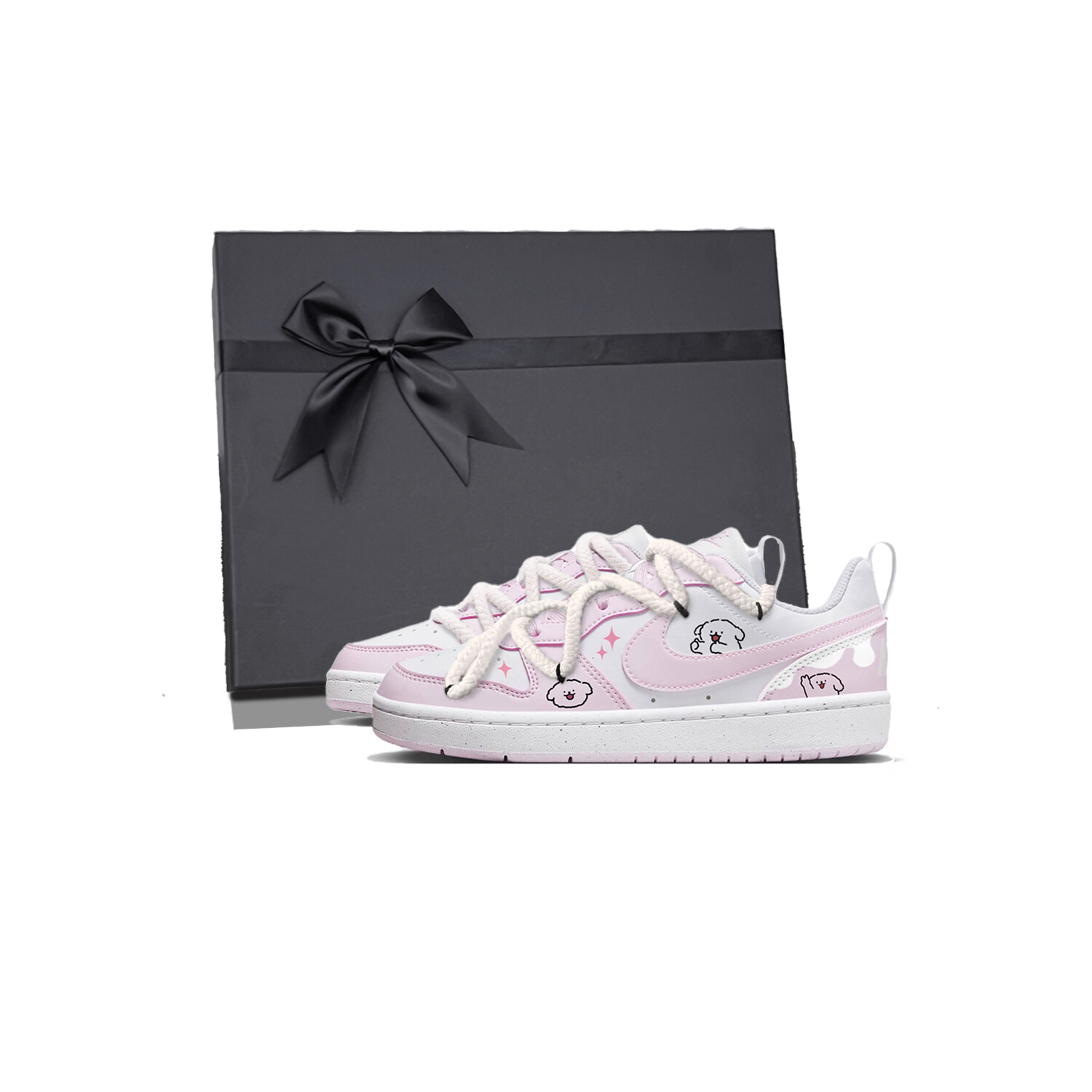 

Кроссовки Nike Court Borough Skateboarding Shoes Women's Low-top White/pink, белый